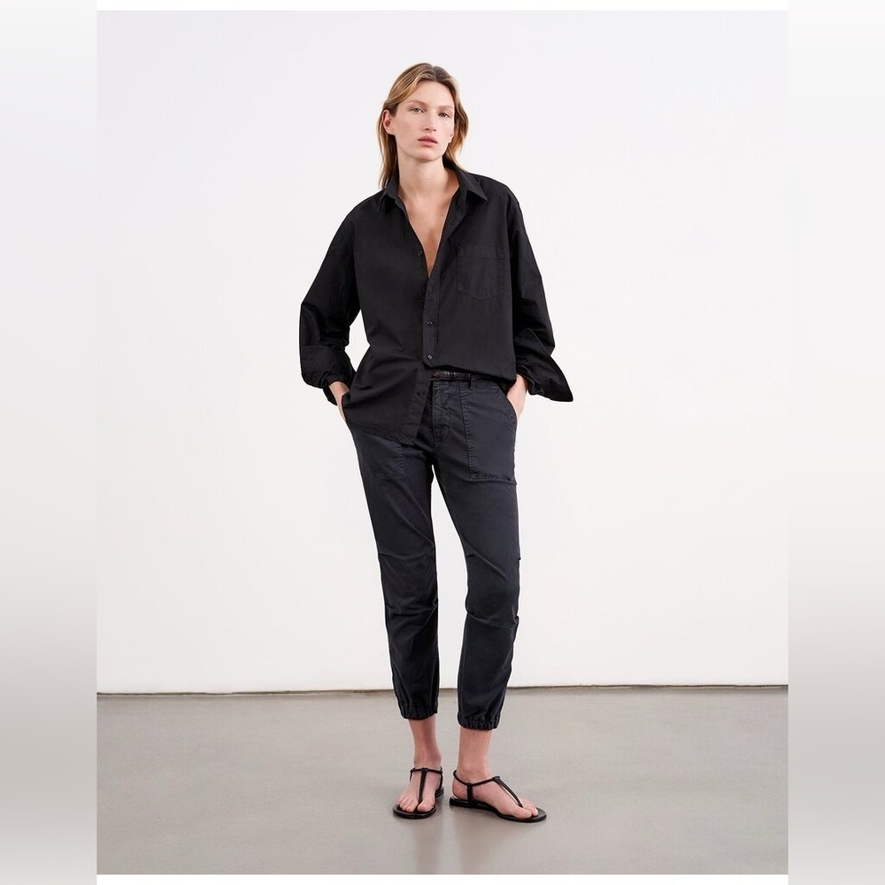 Nili Lotan Cropped French Military Pant in Navy